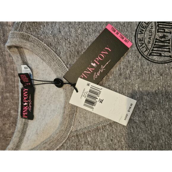 Ralph lauren Mens xl pink pony collection pullover crewneck sweatshirt new gray - Picture 6 of 8
